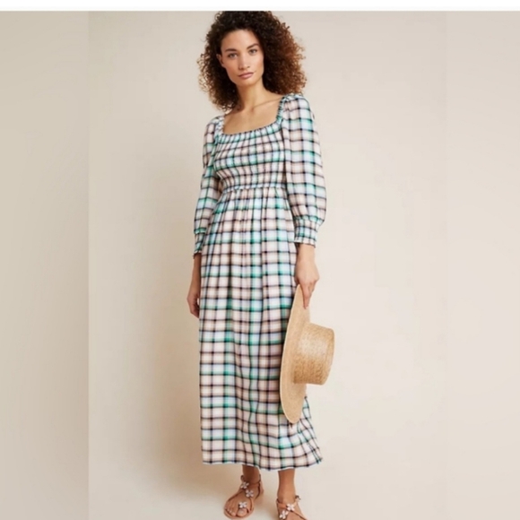 Maeve Dresses & Skirts - Anthropologie Maeve Cerie Plaid Smocked Maxi Dress, S